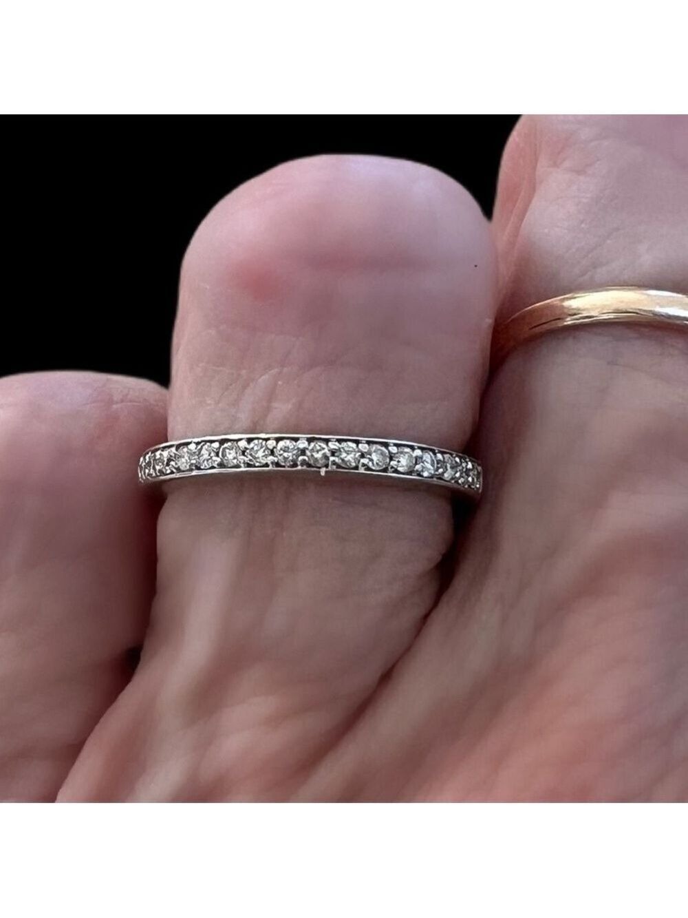 10 Karat White Gold and Diamond Ring Size 5 1/4 - Picture 7 of 12
